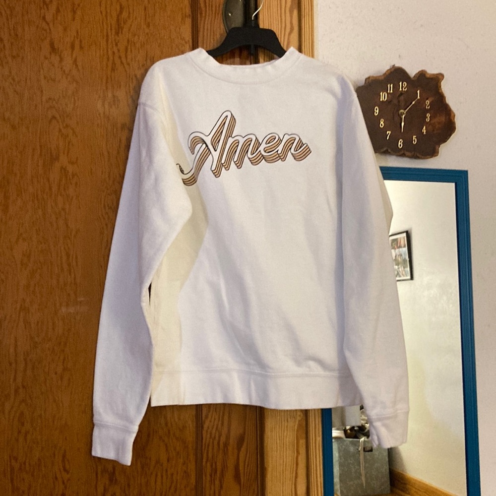 White amen crewneck